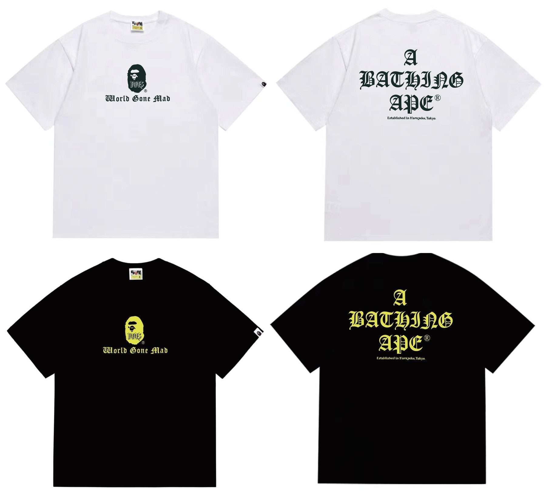 BAPE Ape-Head Front & Back Graphic T-Shirt — comparison