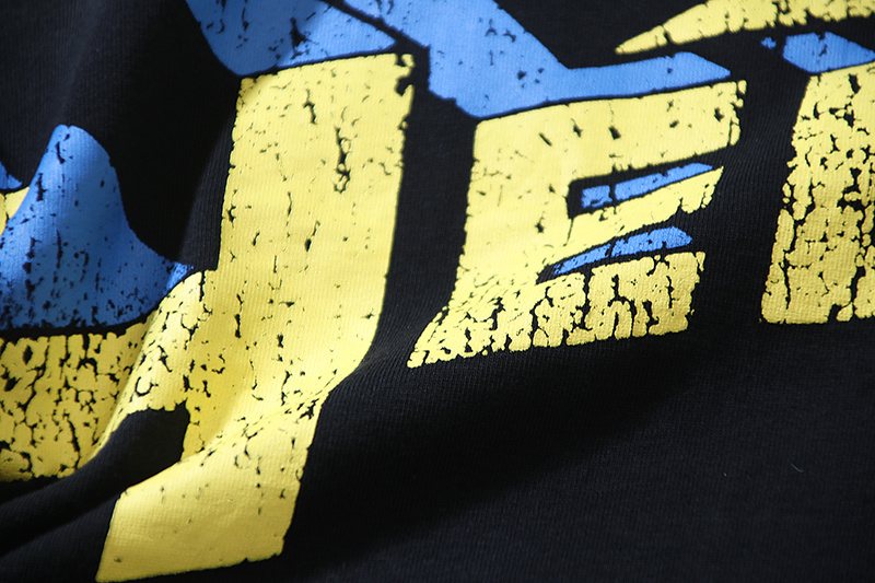 Hellstar Washed Black Distressed Graphic T-Shirt — detail