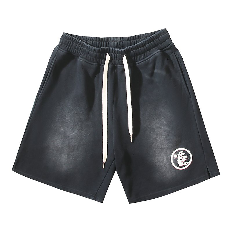Hellstar Washed Logo Graphic Sweat Shorts - Black — hero