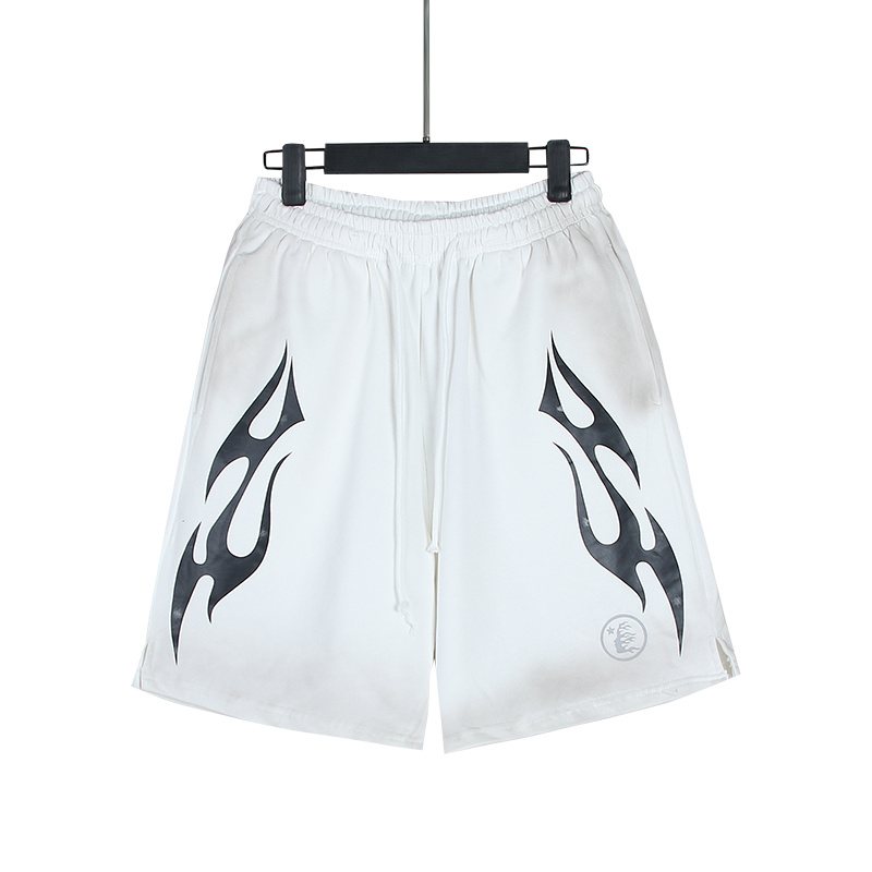 Hellstar Washed Flame Graphic Shorts — front