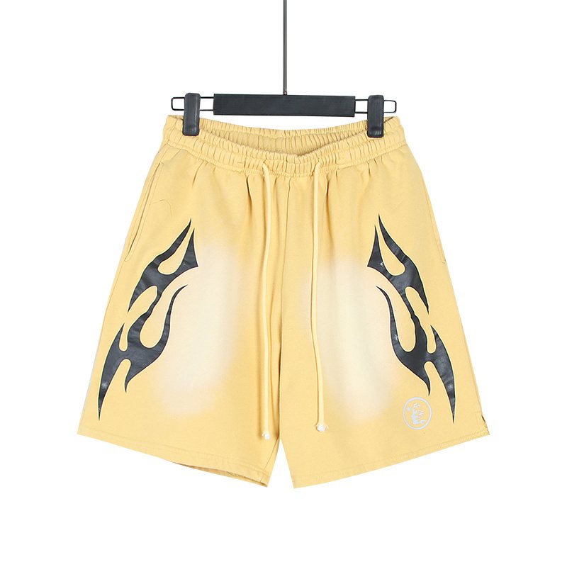 Hellstar Washed Flame Graphic Shorts — front