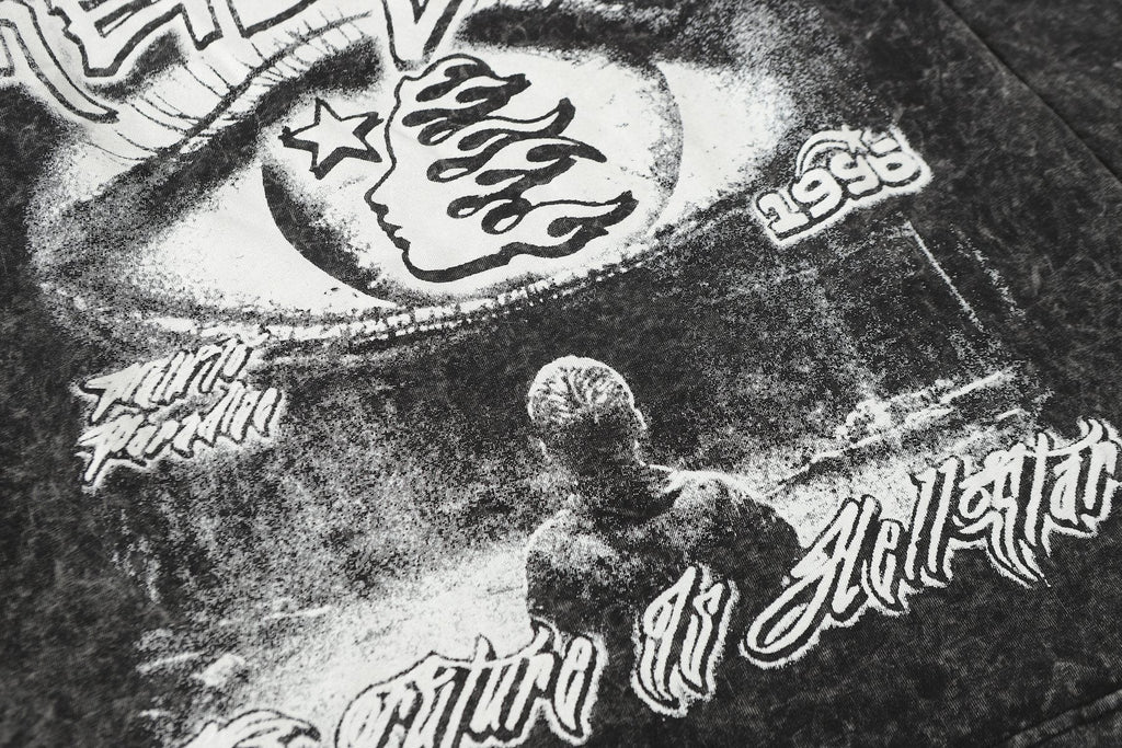 Hellstar Eye & Flame Graphic Long-Sleeve T-Shirt — detail