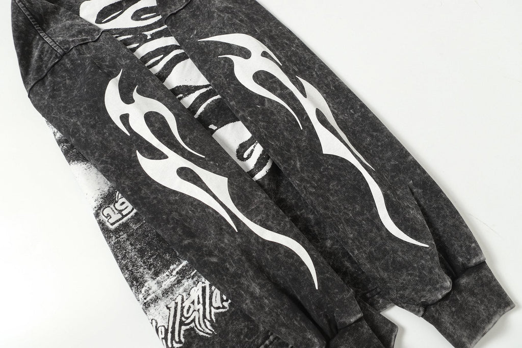 Hellstar Eye & Flame Graphic Long-Sleeve T-Shirt — detail