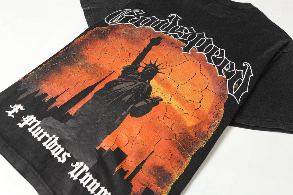 Godspeed Statue of Liberty Graphic T-Shirt — detail
