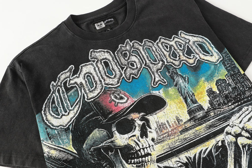 Godspeed Skull City Graphic T-Shirt — detail