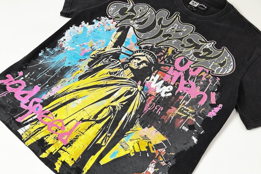 Godspeed Statue of Liberty Graphic T-Shirt — detail