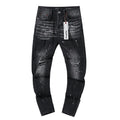 Purple Brand Paint-Splatter Distressed Black Jeans — hero
