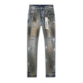 Purple Brand Washed Blue Paint Splatter Distressed Jeans — front