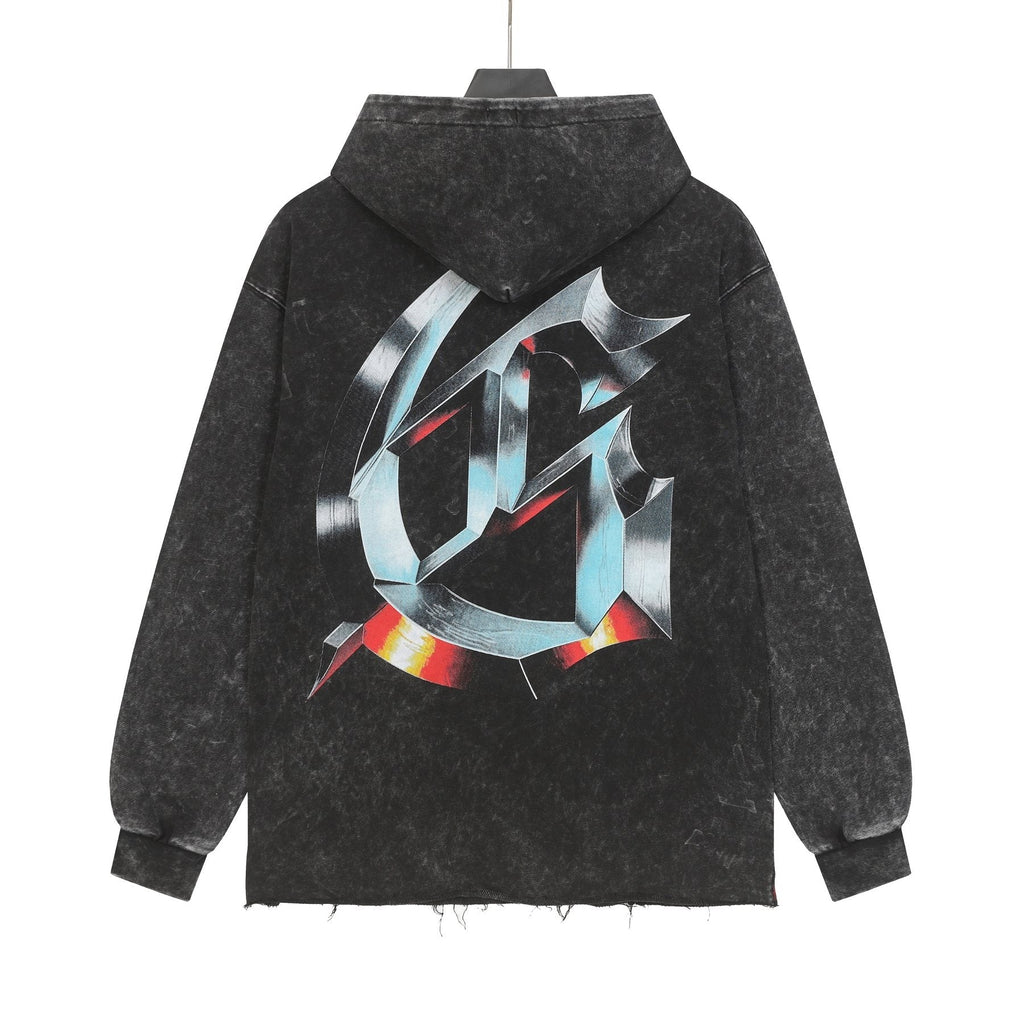 Godspeed Statue Graphic Washed Hoodie — back
