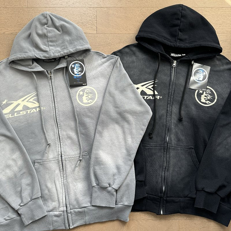 Hellstar Washed Splatter Zip Hoodie — context