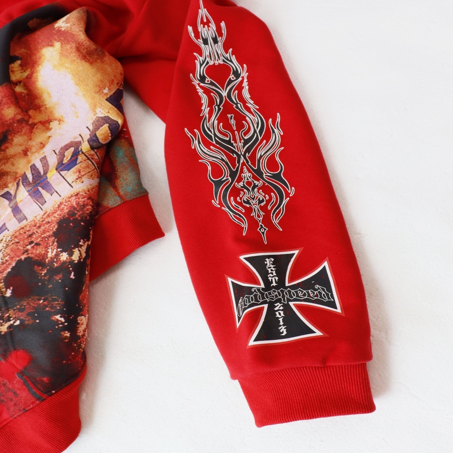 Godspeed Hollywood Hills Fire Graphic Hoodie — detail