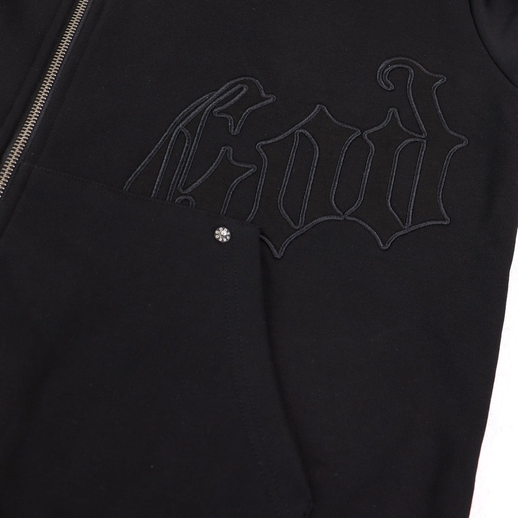 Godspeed Tonal Gothic Zip Hoodie — detail