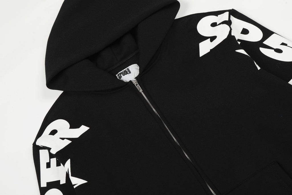 Sp5der Star Graphic Zip Hoodie & Pants Matching Set — detail