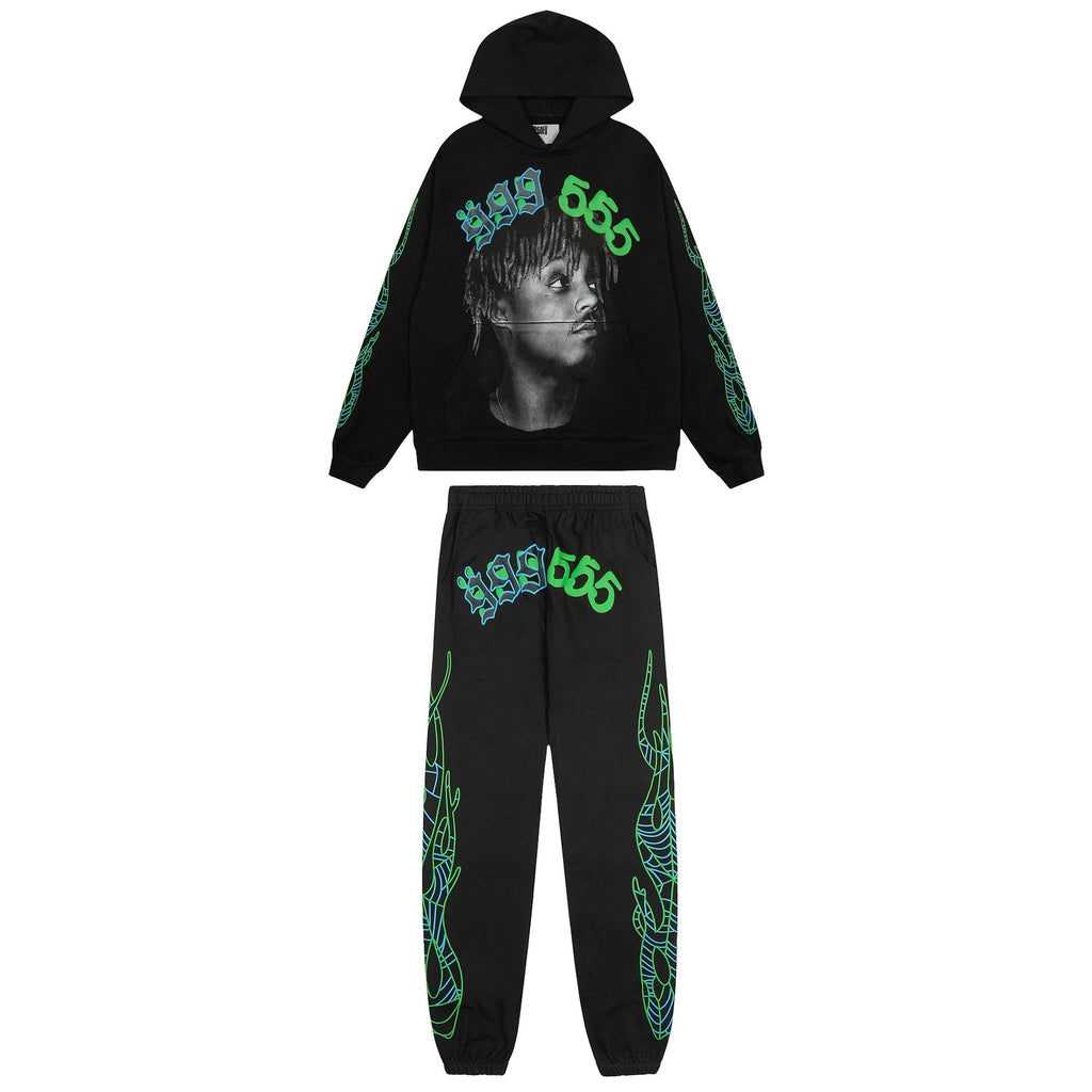 Sp5der Portrait Graphic Hoodie & Jogger Matching Set — hero