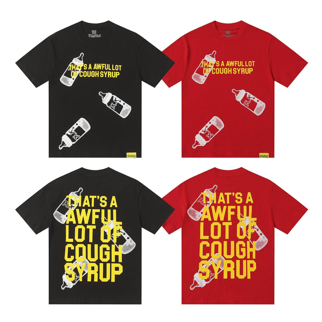 THAT'S A AWFUL LOT OF COUGH SYRUP Front & Back Graphic T-Shirt — comparison