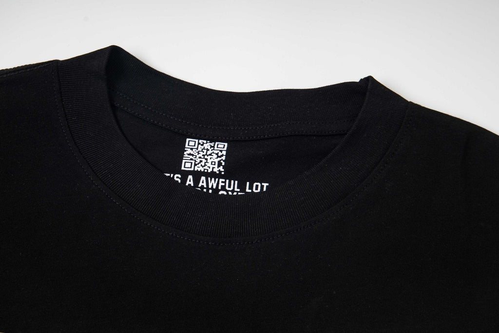 THAT'S A AWFUL LOT OF COUGH SYRUP Front & Back Graphic Short-Sleeve T-Shirt — neck_label
