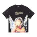 MIXED EMOTION Angel Graphic Pearl-Sleeve T-Shirt — hero