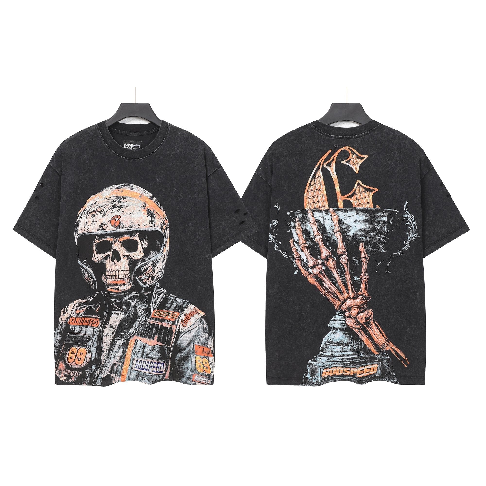 Godspeed Distressed Rhinestone Graphic T-Shirt — hero