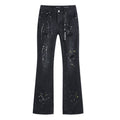 Purple Brand Paint-Splatter Distressed Black Jeans — front