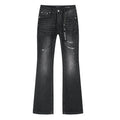 Purple Brand Washed Black Distressed Flare Jeans — hero