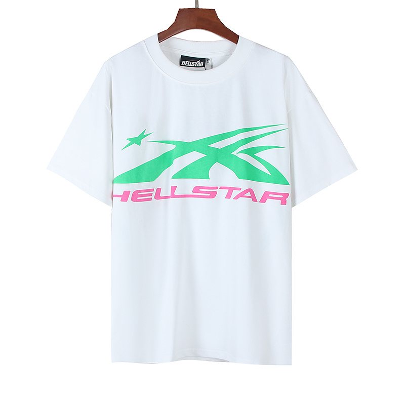 Hellstar Green & Pink Graphic Short-Sleeve T-Shirt — front