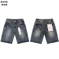 PURPLE Rhinestone Washed Denim Shorts — hero