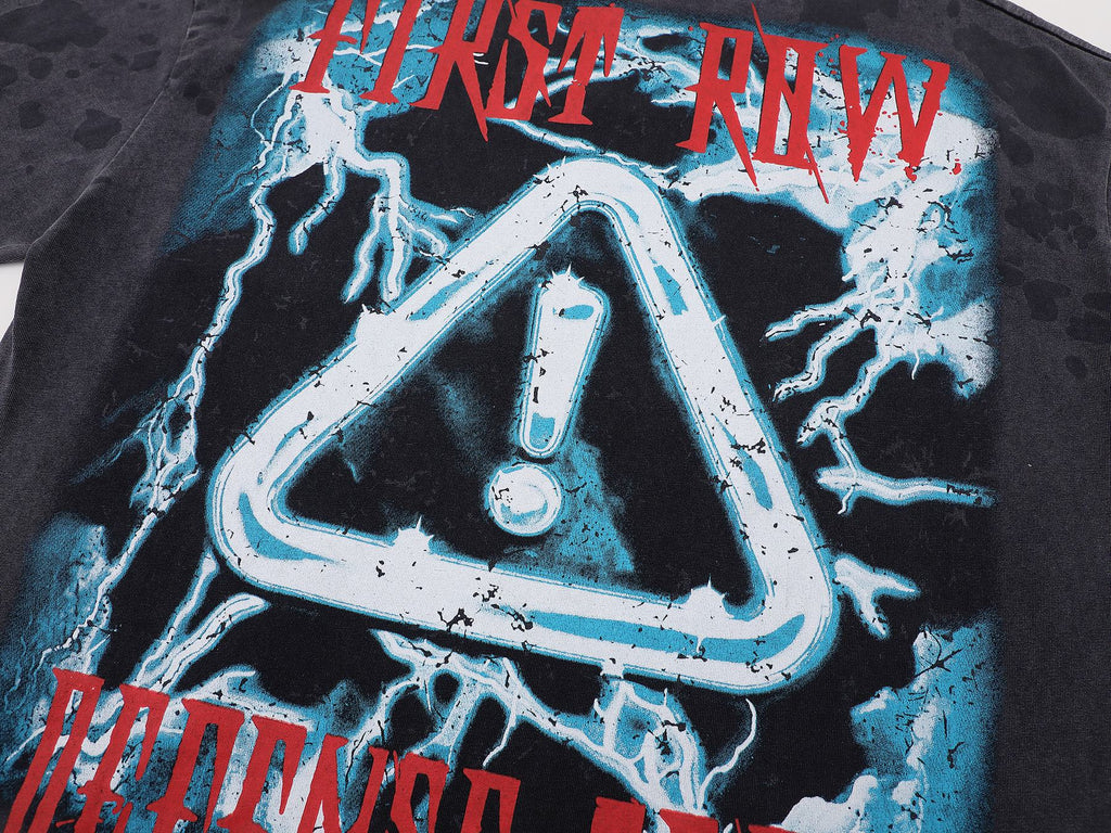 FIRST ROW Warning Not So Quiet Wolf Cropped T-Shirt — detail