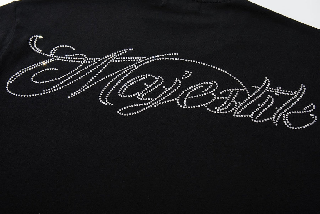 MAJESTIK Blue-Green Front & Script Back Graphic T-Shirt — detail