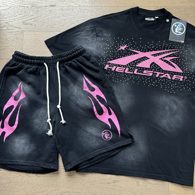 Hellstar Pink Vector Flame Short-Sleeve Set — hero