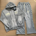 Hellstar Gray Zip Hoodie and Pants Set — front