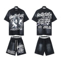 Hellstar Records Graphic T-Shirt and Shorts Set — front