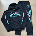 Hellstar Black Teal Pink Star Graphic Hoodie & Jogger Set — front