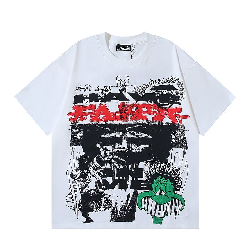 Hellstar White Front & Back Graphic T-Shirt — front