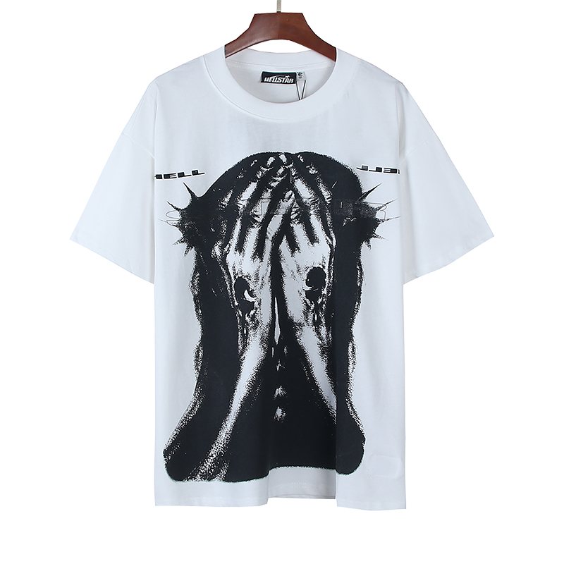 Hellstar White Front & Back Graphic Short-Sleeve T-Shirt — front