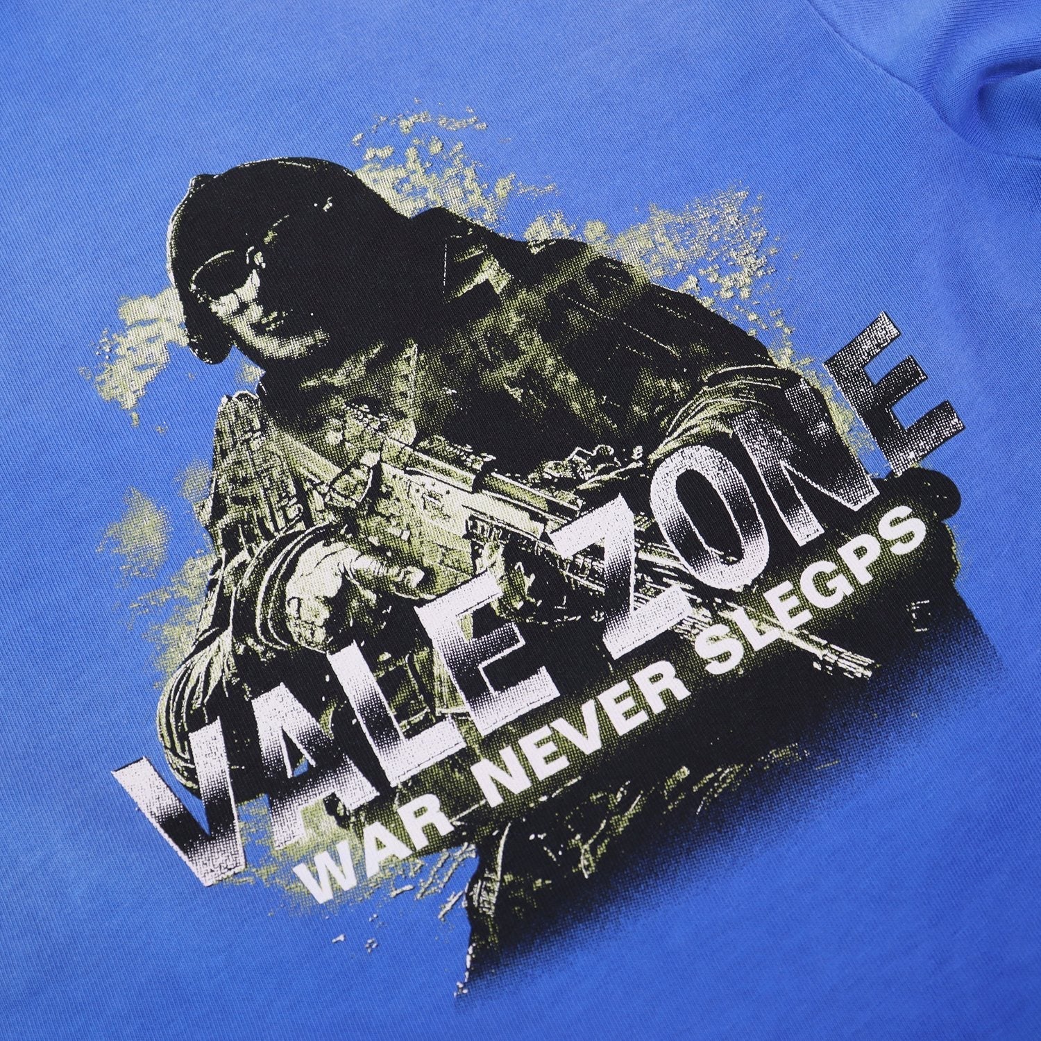 Valley Dreams Soldier Graphic Distressed T-Shirt — detail