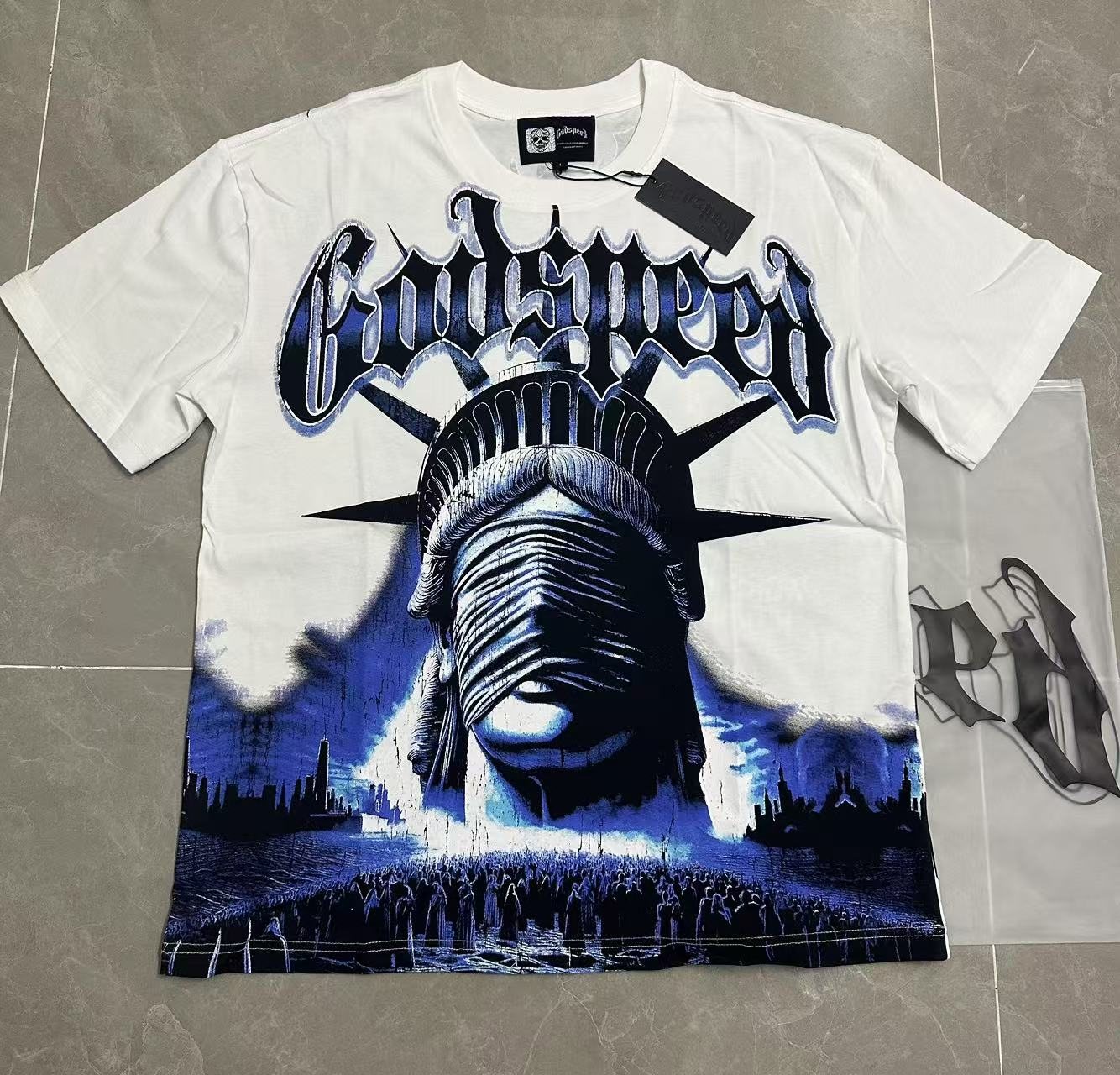 Godspeed Worship Ritual Statue Graphic T-Shirt — front