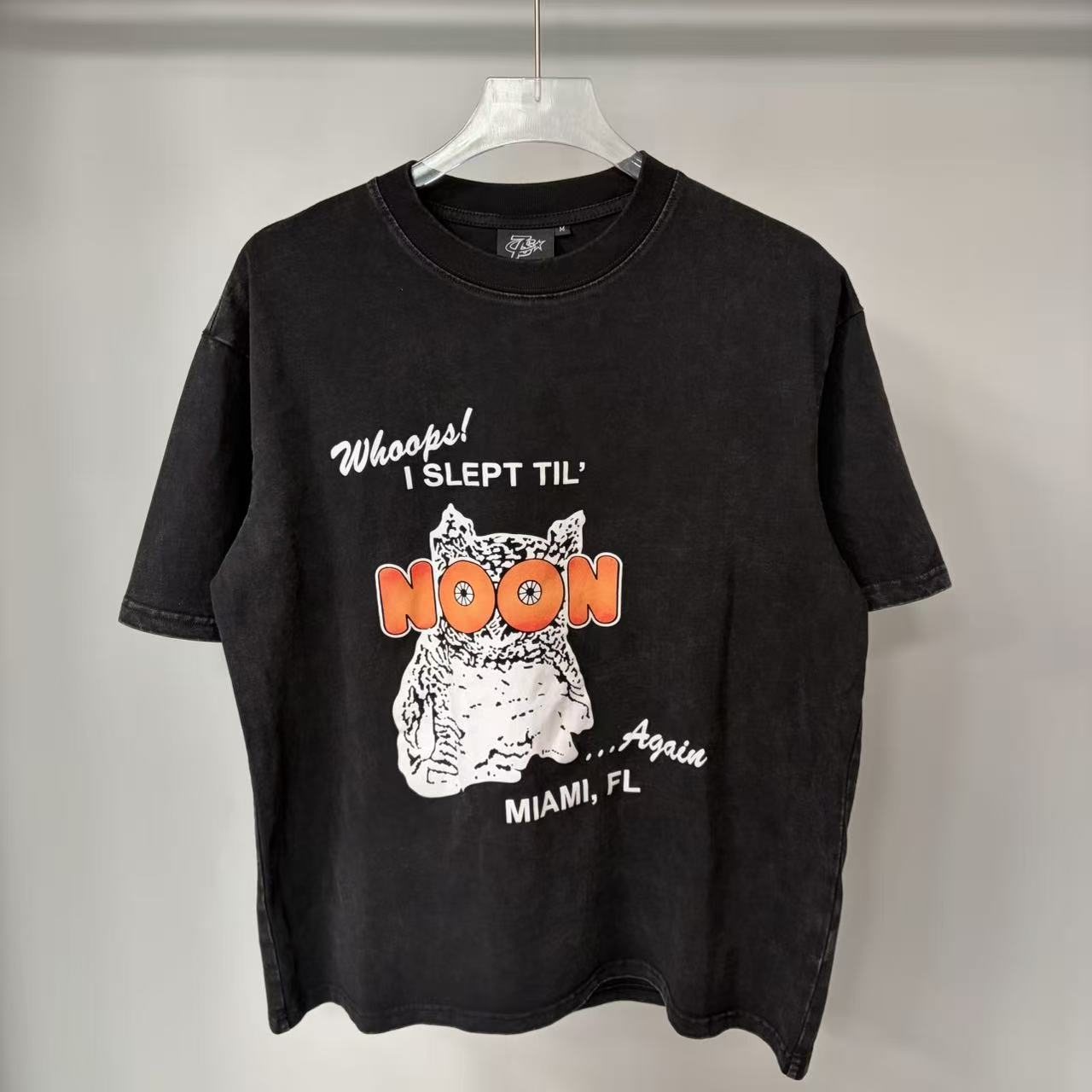 TRIPLE SEVENS Washed Black Front & Back Graphic T-Shirt — front