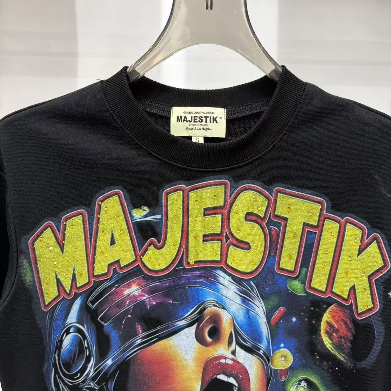 MAJESTIK Astronaut Candy Graphic T-Shirt — neck_label