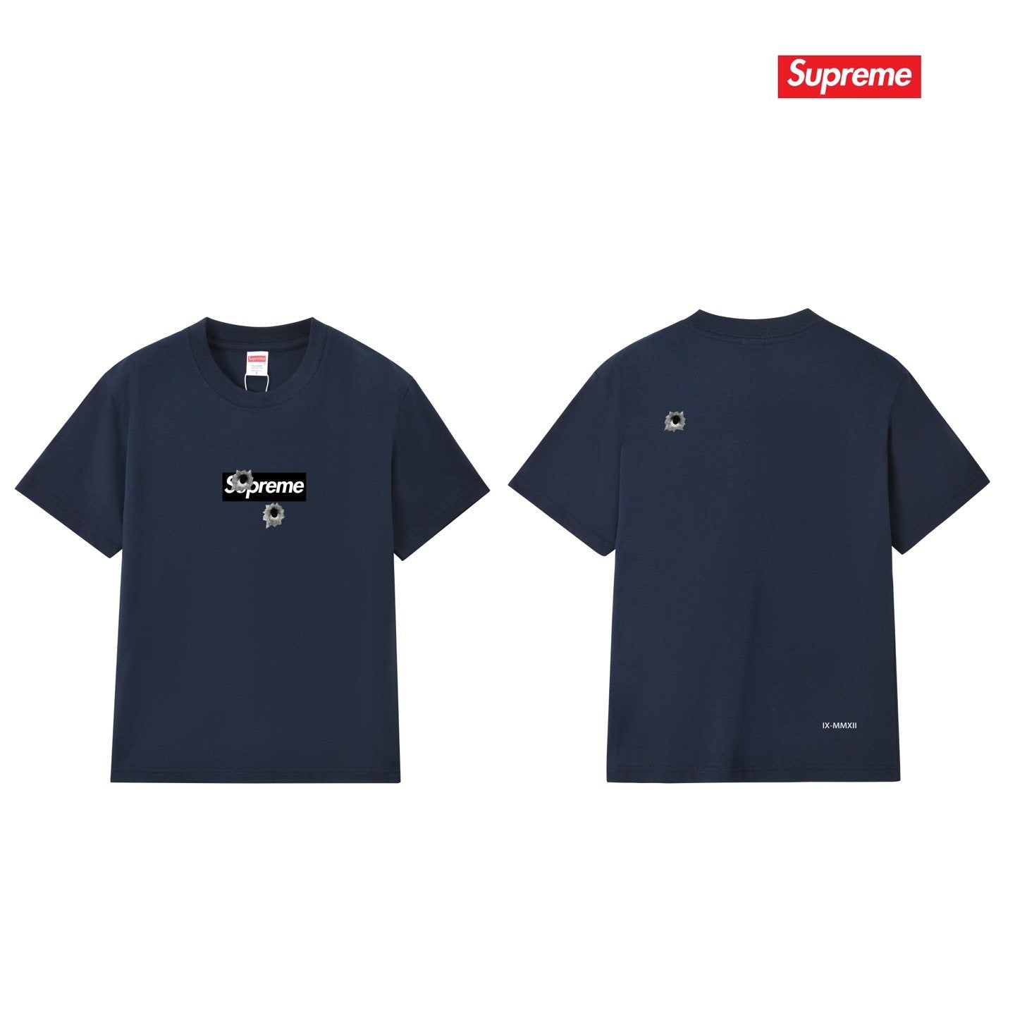 Supreme Bullet Hole Graphic T-Shirt — comparison