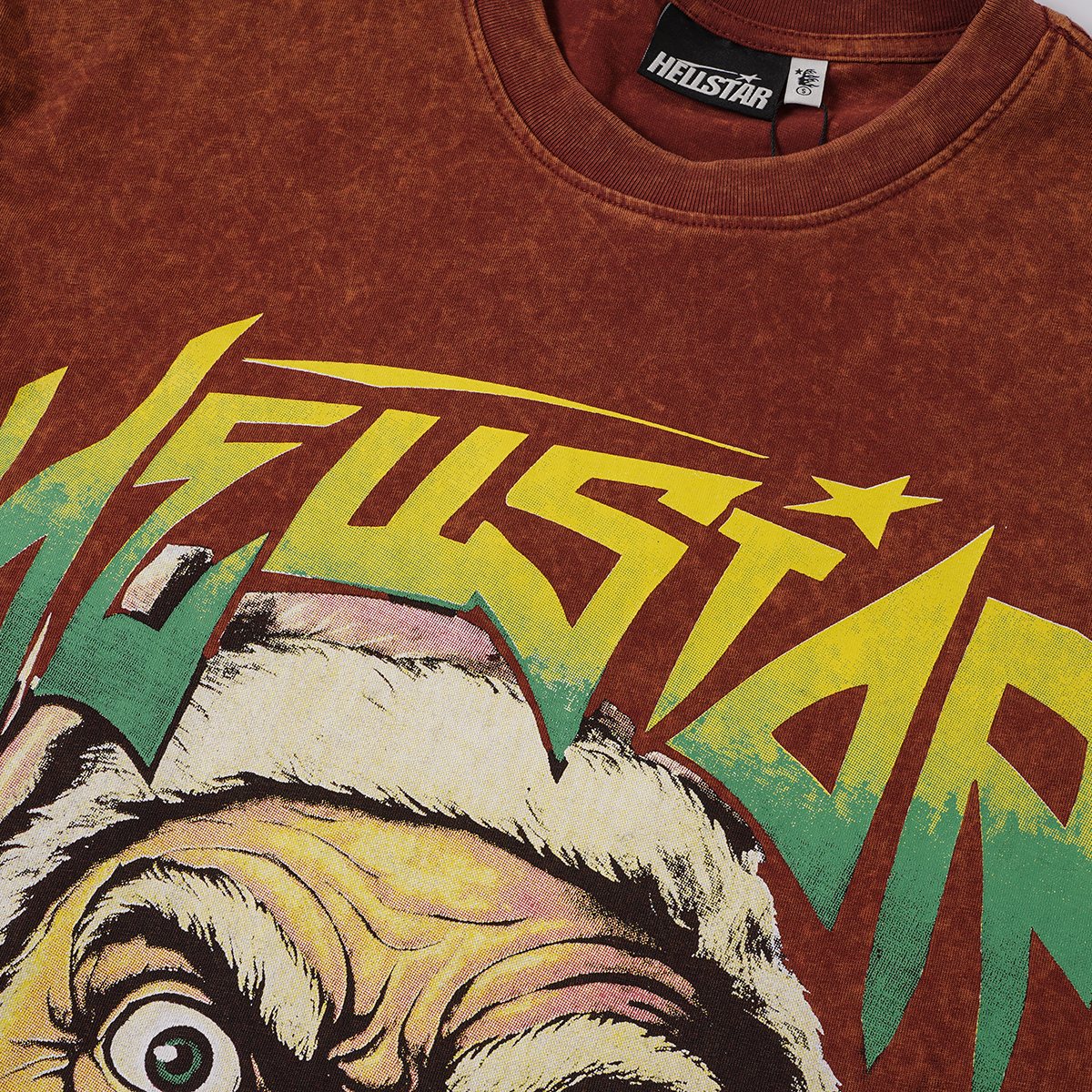 Hellstar Santa Face Splat Graphic T-Shirt — detail