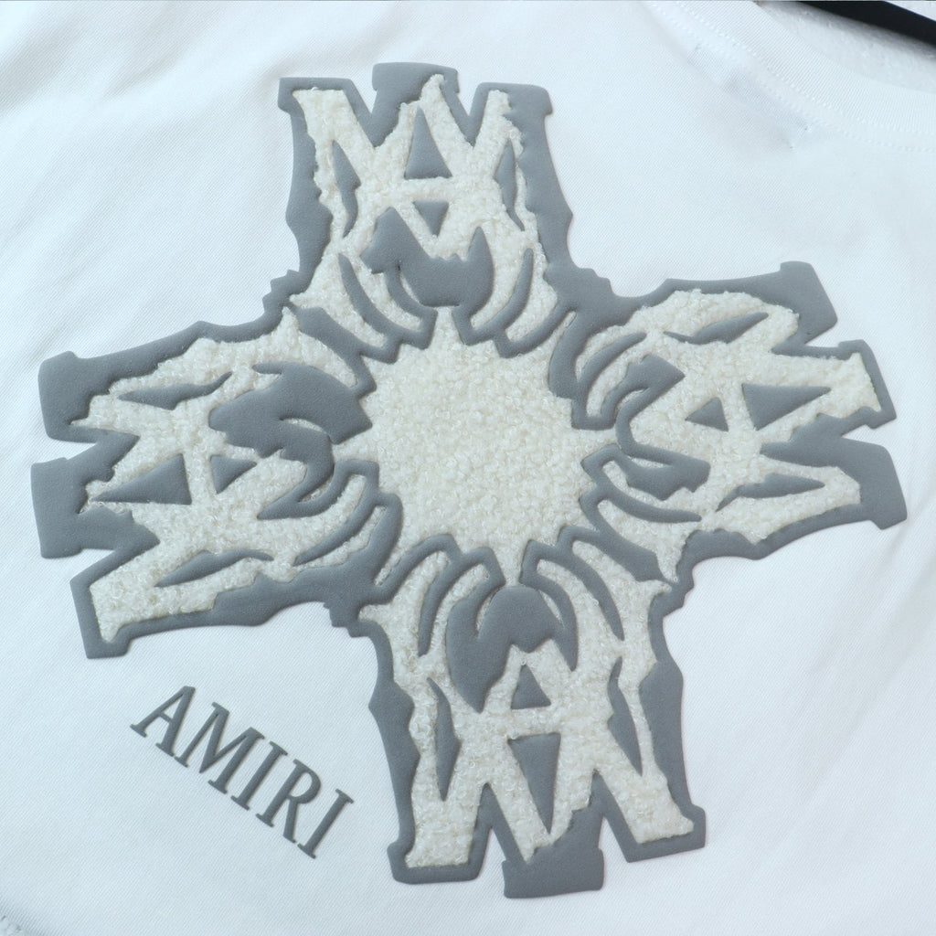 AMIRI Ice Blue Flame Graphic Short-Sleeve Set — detail