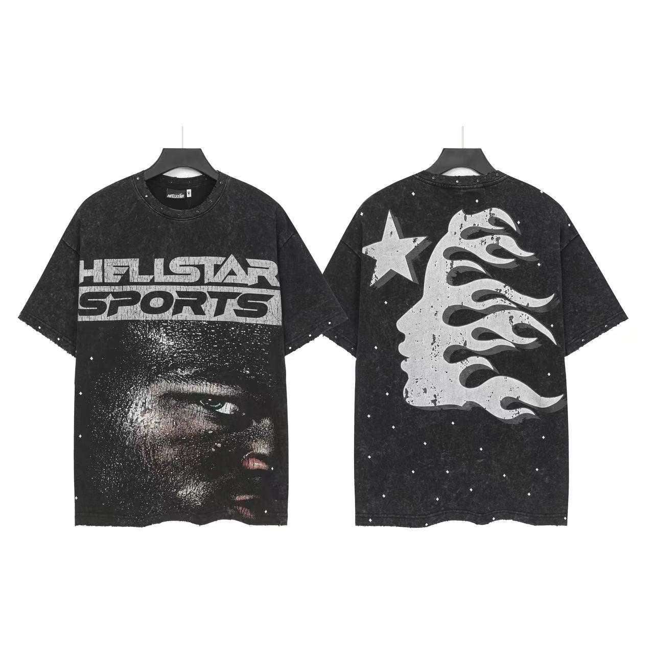 HELLSTAR Sports Flag Flame Graphic T-Shirt — front