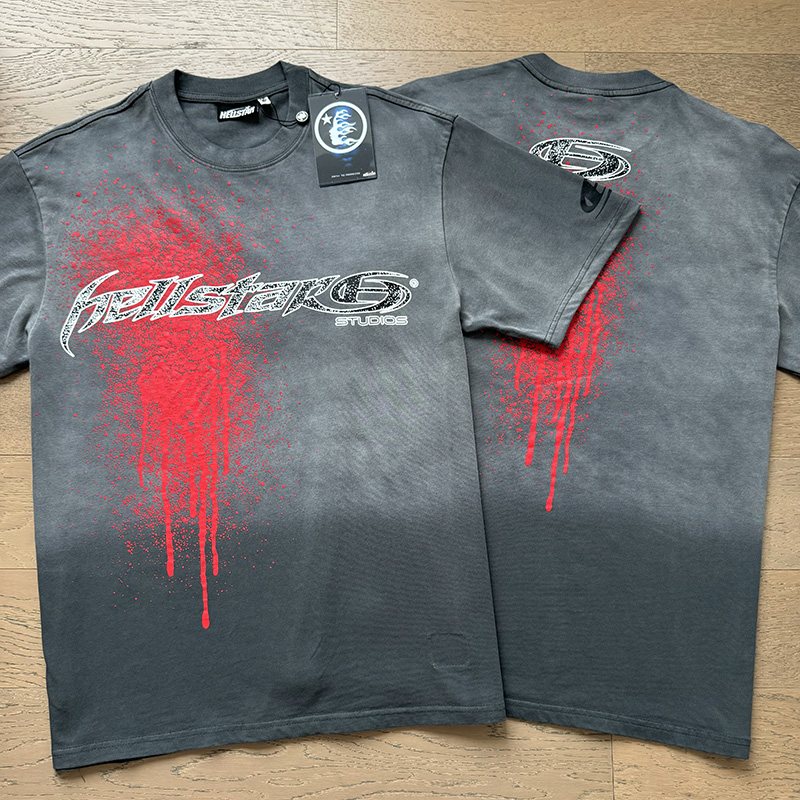 Hellstar Red Splatter Graphic Short-Sleeve T-Shirt — context