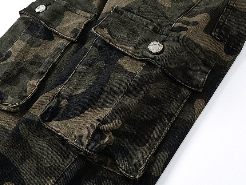 Purple Brand Green Camo Cargo Pants — detail
