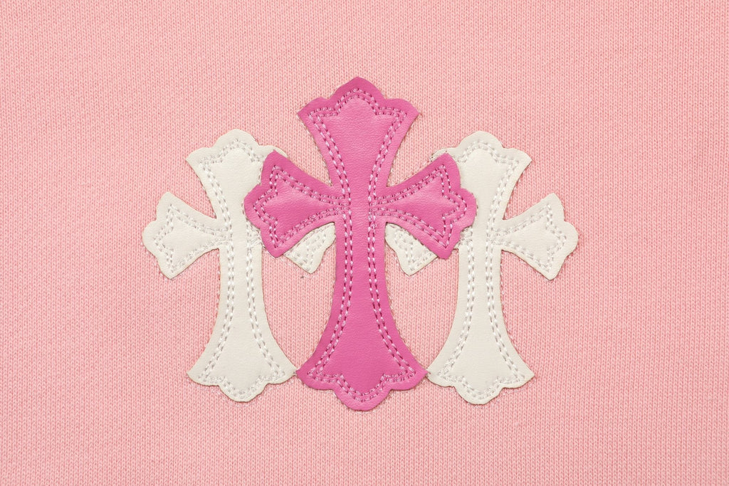 Chrome Hearts Pink Graphic Applique Crewneck Sweatshirt — detail