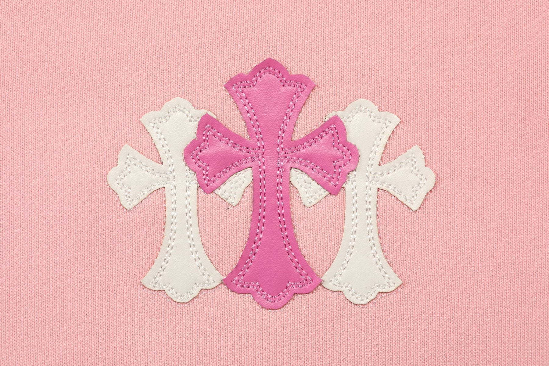 Chrome Hearts Pink Graphic Applique Crewneck Sweatshirt — detail