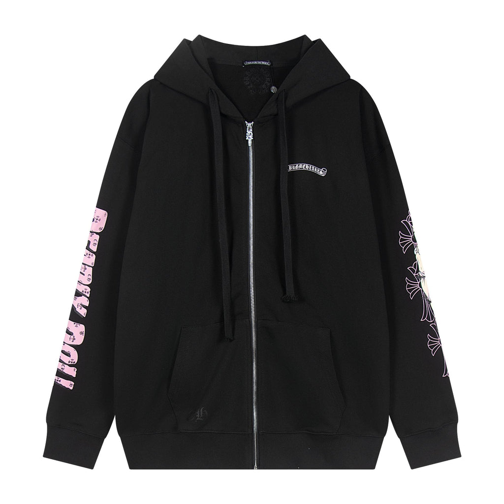 Chrome Hearts Anime Floral Zip-Up Hoodie — hero