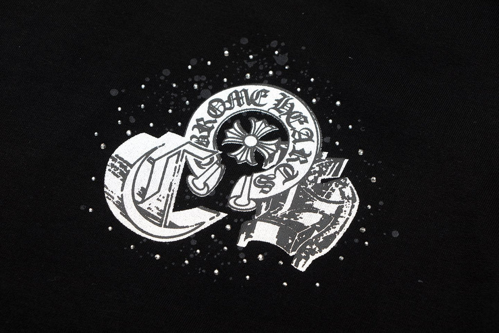 Chrome Hearts Splatter Rhinestone Graphic T-Shirt — detail