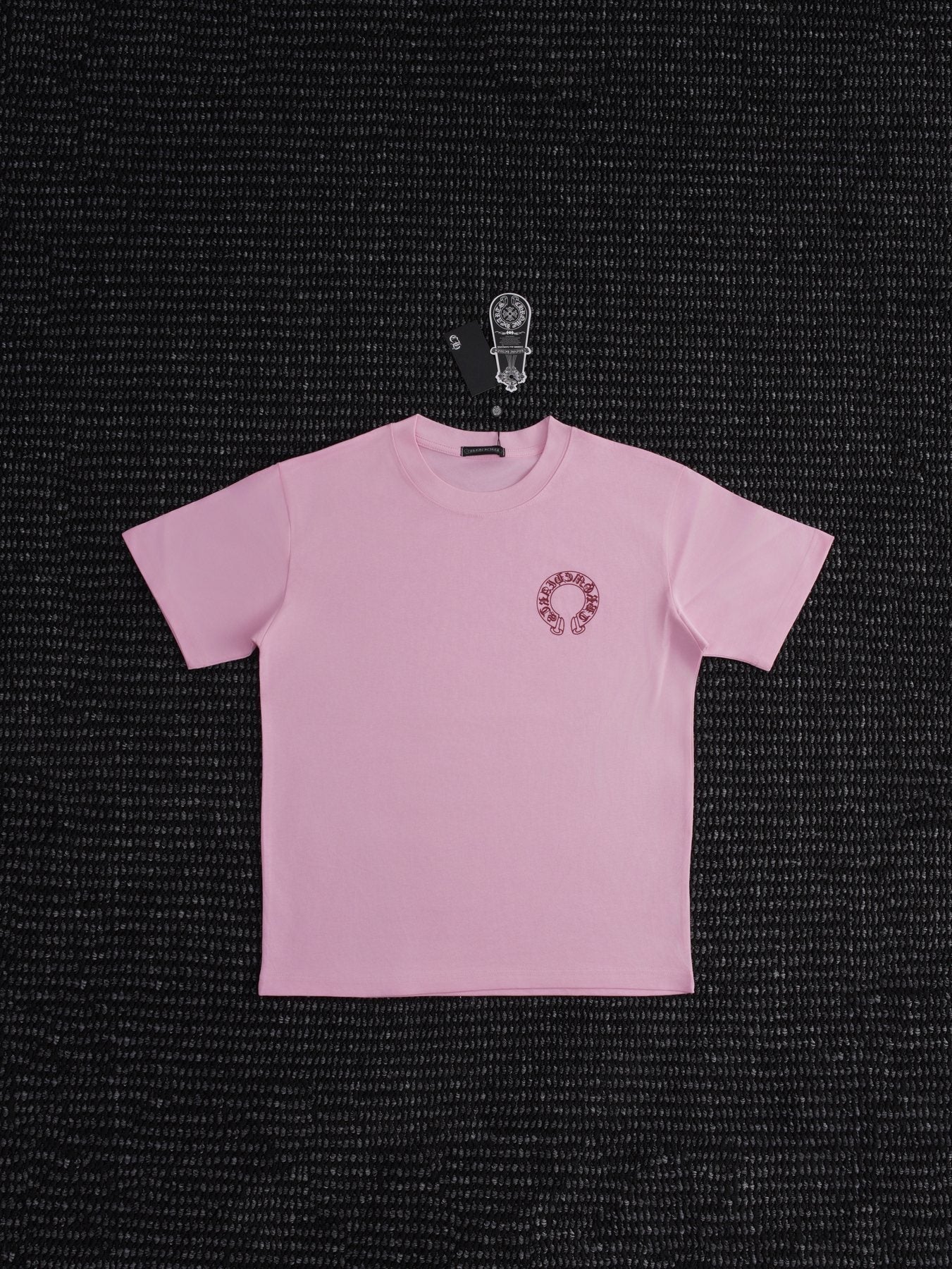 Chrome Hearts Pink Horseshoe Graphic T-Shirt — front