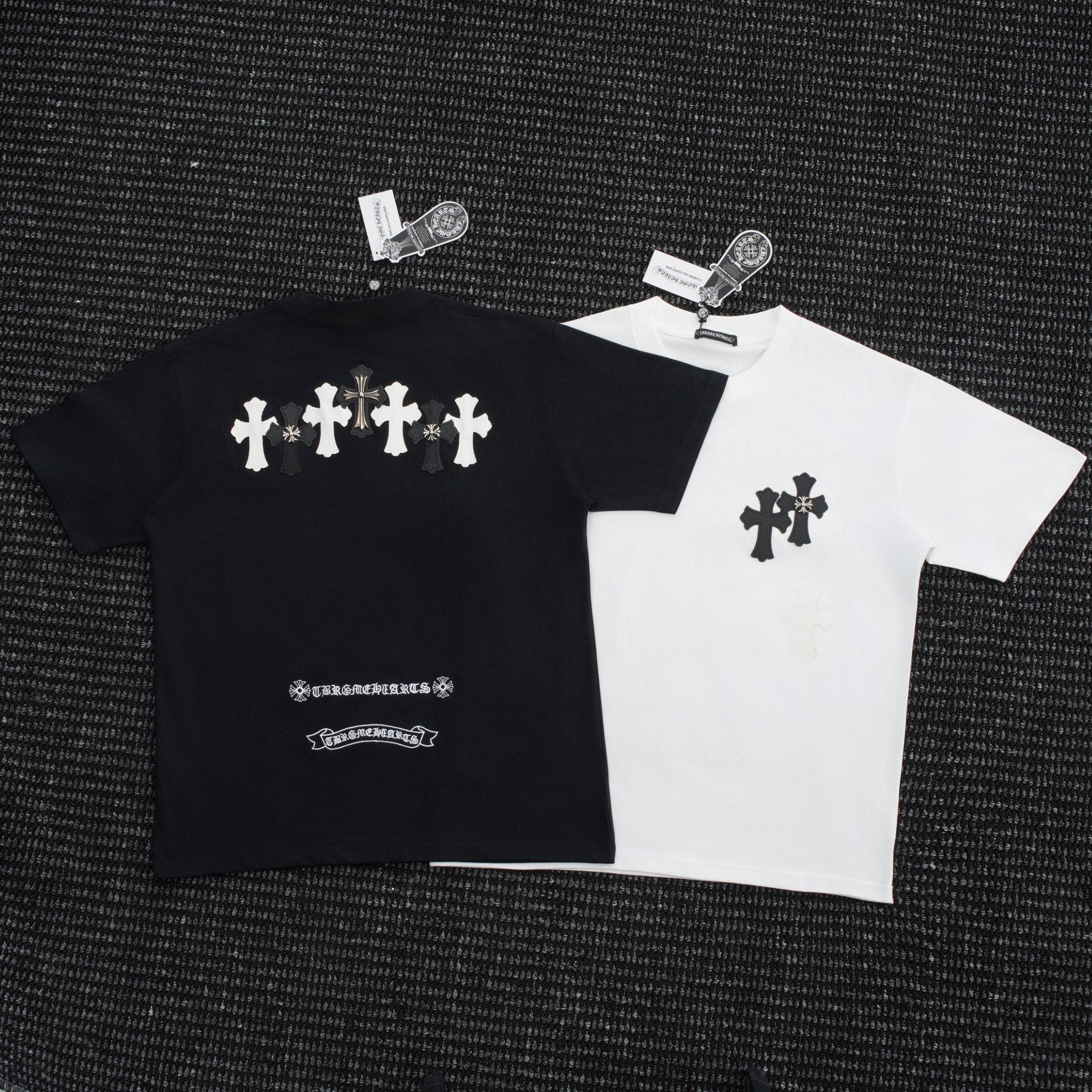 Chrome Hearts Contrast Cross Applique T-Shirt — comparison